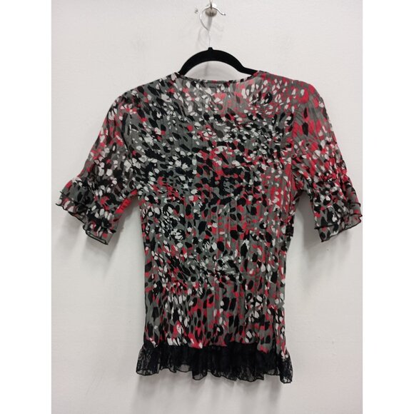 Y2K NY Collection Womens Fairy Grunge Top Small Crinkle Lace Short Sleeve - Picture 8 of 10